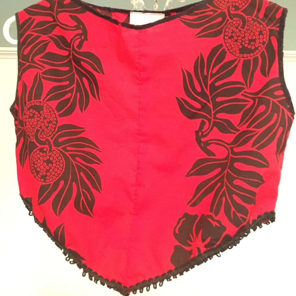 Vintage, Red & Black Ladies Top, Size Small